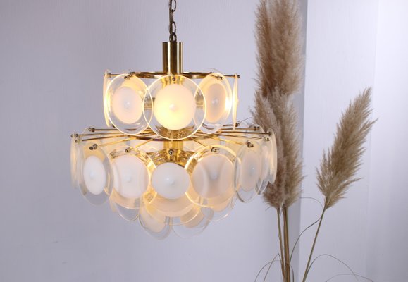 Italian White Murano Chandelier from AV Mazzega, 1960s-EZZ-842148