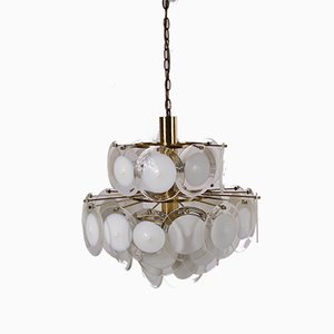 Italian White Murano Chandelier from AV Mazzega, 1960s-EZZ-842148