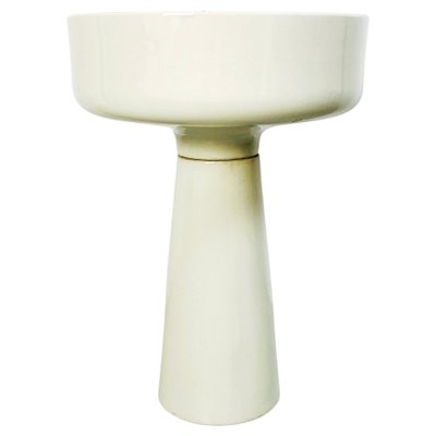 Italian White Porcelain Floor Planter by Angelo Mangiarotti for Brambilla, 1965-GDD-1155488