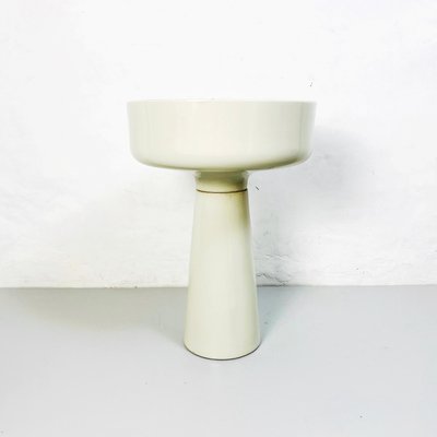 Italian White Porcelain Floor Planter by Angelo Mangiarotti for Brambilla, 1965-GDD-1155488