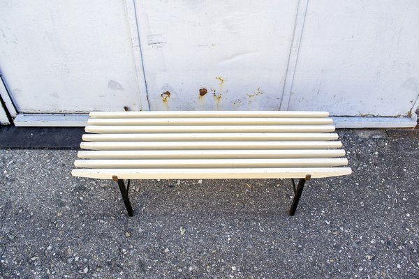 Italian White Wooden Bench, 1950s-VCV-1421724