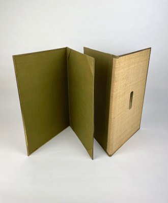 Italian Wicker & Brass File Folders, 1960s, Set of 5-LYQ-1171463