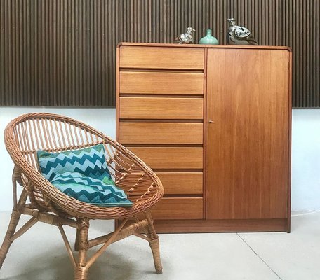 Italian Wicker Rattan Lounge Chair, 1950s-JP-762312