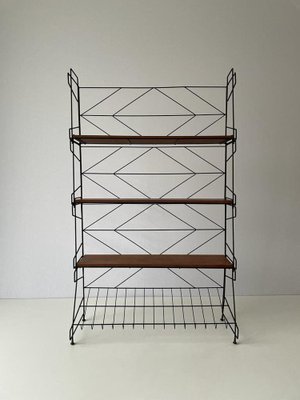 Italian Wire Structured Self-Standing Shelf Unit with 3 Shelves and 1 Magazine Rack, Italy, 1960s-RDS-1739487