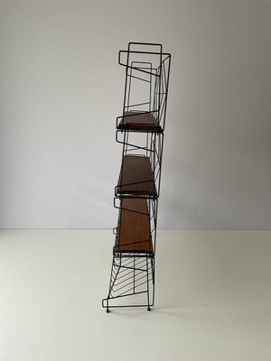 Italian Wire Structured Self-Standing Shelf Unit with 3 Shelves and 1 Magazine Rack, Italy, 1960s-RDS-1739487