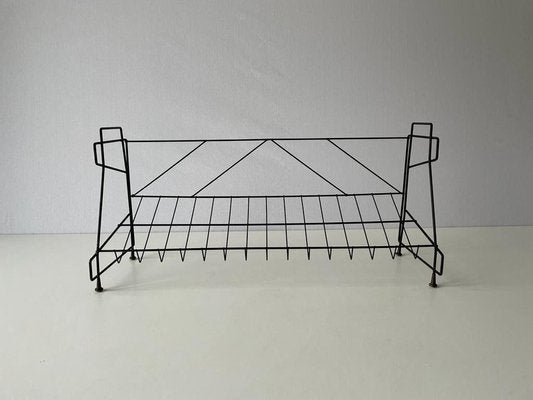 Italian Wire Structured Self-Standing Shelf Unit with 3 Shelves and 1 Magazine Rack, Italy, 1960s-RDS-1739487