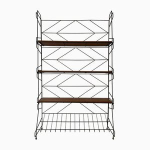 Italian Wire Structured Self-Standing Shelf Unit with 3 Shelves and 1 Magazine Rack, Italy, 1960s-RDS-1739487