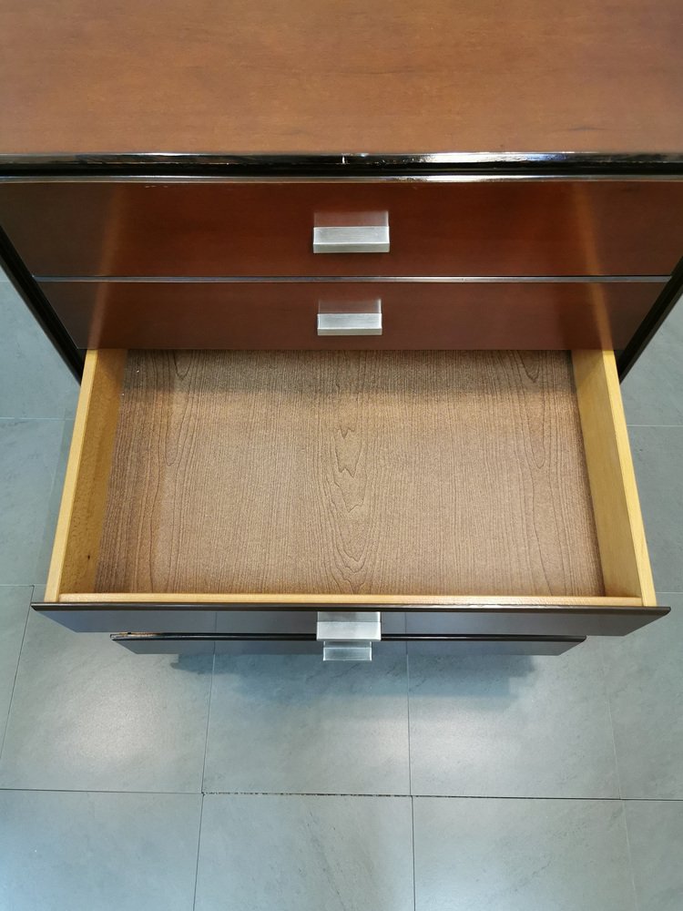 Italian Wood and Aluminum Buffets and 1 Chest of Drawers by Gianni Moscatelli for Formanova, 1970s, Set of 3