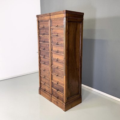 Italian Wood and Brass Office Archive Dresser with 20 Drawers, 1940s-GDD-1757583