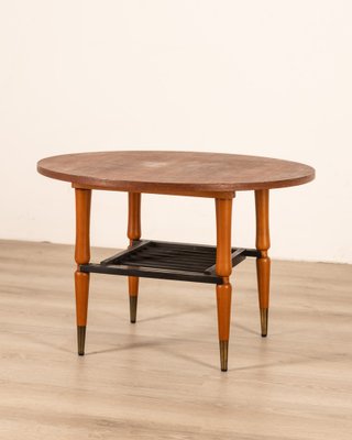 Italian Wood and Brass Table, 1960s-IUC-1811106