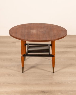 Italian Wood and Brass Table, 1960s-IUC-1811106