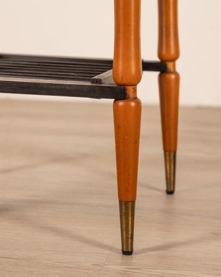 Italian Wood and Brass Table, 1960s-IUC-1811106