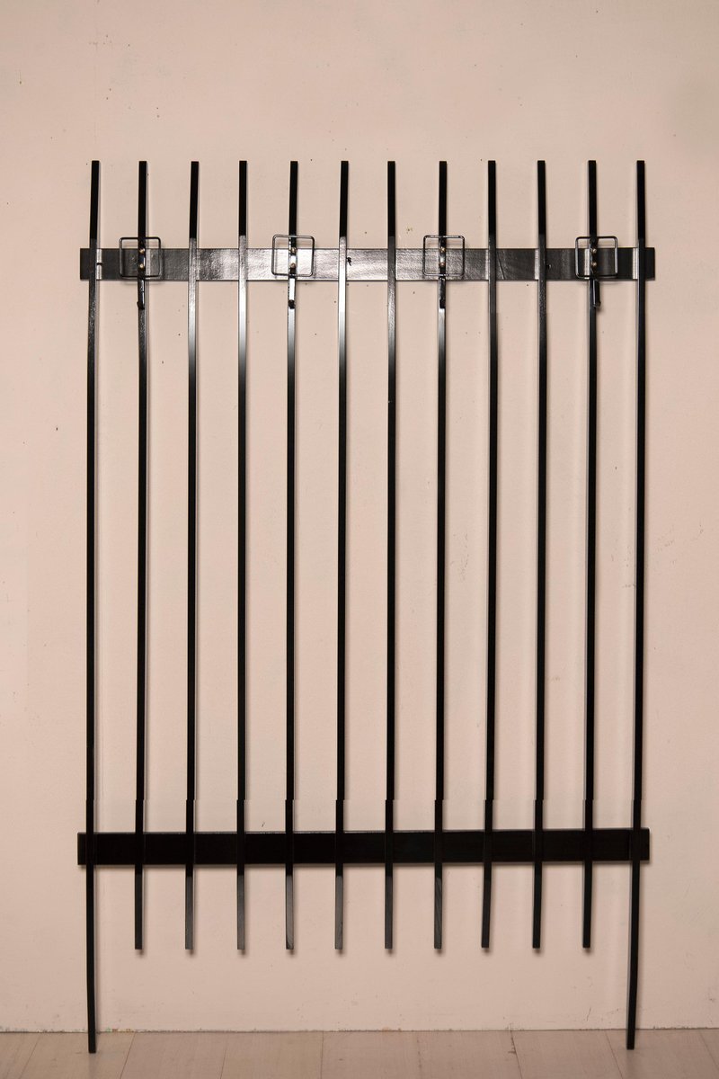 Italian Wood Black Lacquered Coat Rack, 1960s