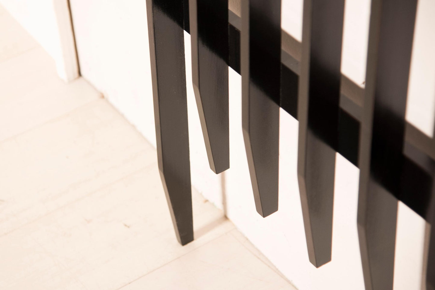 Italian Wood Black Lacquered Coat Rack, 1960s