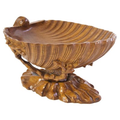 Italian Wood Clam Shell Bowl-FO-1357526