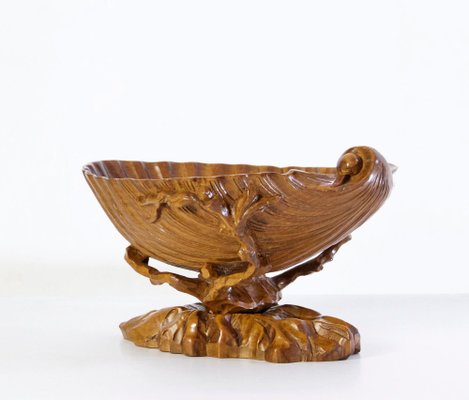 Italian Wood Clam Shell Bowl-FO-1357526