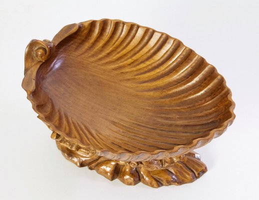 Italian Wood Clam Shell Bowl-FO-1357526