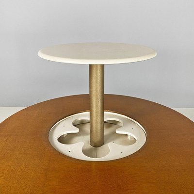 Italian Wood Coffee Table with Bottle Holder, 1960s-GDD-1823279