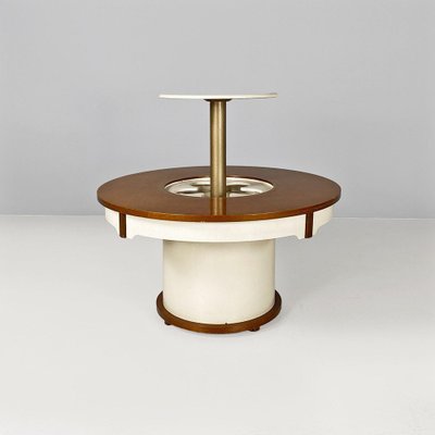 Italian Wood Coffee Table with Bottle Holder, 1960s-GDD-1823279