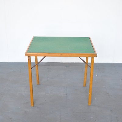 Italian Wood & Fabric Game Table, 1960s-JQO-872601