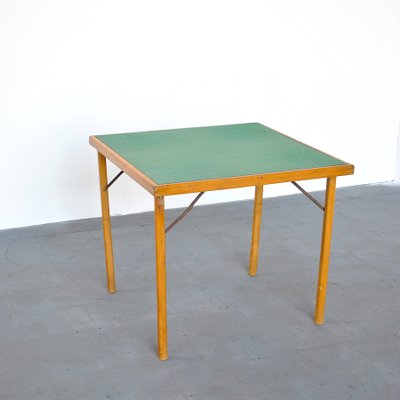 Italian Wood & Fabric Game Table, 1960s-JQO-872601