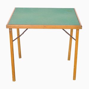 Italian Wood & Fabric Game Table, 1960s-JQO-872601