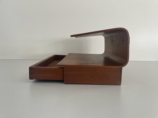 Italian Wood Floating Shelf with Drawer, Italy, 1960s-RDS-1721379