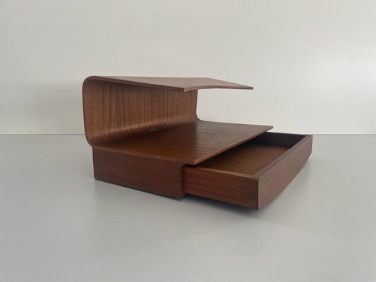 Italian Wood Floating Shelf with Drawer, Italy, 1960s-RDS-1721379