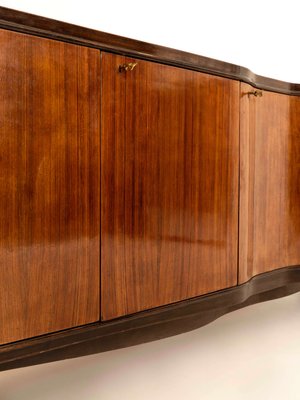 Italian Wood, Glass and Brass Credenza by Vittorio Dassi, 1950s-UQV-1167985