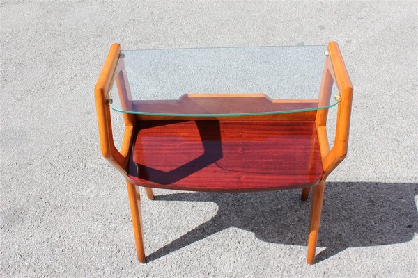 Italian Wood Side Table, 1950s-EH-594811