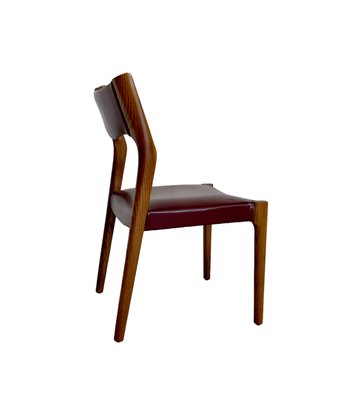 Italian Wood & Skai Dining Chairs, 1950s, Set of 4-IEW-1789300