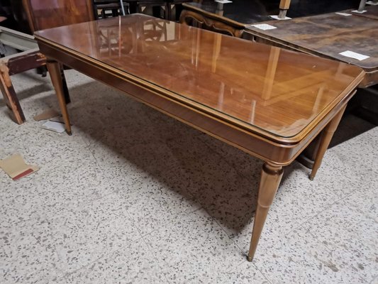 Italian Wood Veneer Dining Table, 1950s-RAQ-644508