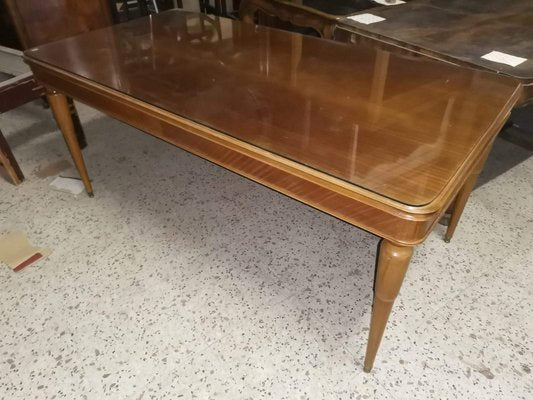 Italian Wood Veneer Dining Table, 1950s-RAQ-644508