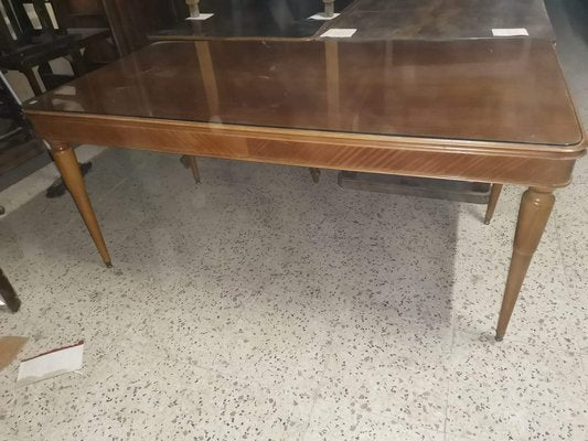 Italian Wood Veneer Dining Table, 1950s-RAQ-644508