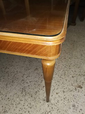 Italian Wood Veneer Dining Table, 1950s-RAQ-644508