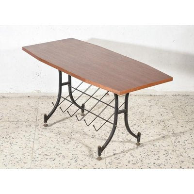 Italian Wooden and Iron Coffee Table, 1960s-RAQ-750692