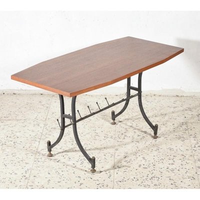 Italian Wooden and Iron Coffee Table, 1960s-RAQ-750692