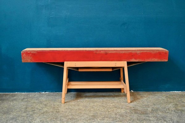 Italian Wooden and Rope Table, 1970s-AIU-1789367