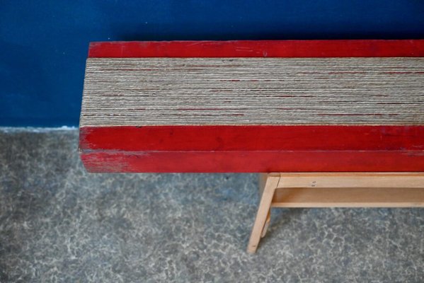 Italian Wooden and Rope Table, 1970s-AIU-1789367