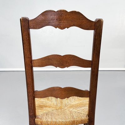 Italian Wooden and Straw Chairs, Late 1800s, Set of 6-GDD-1135891