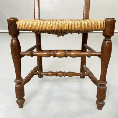 Italian Wooden and Straw Chairs, Late 1800s, Set of 6-GDD-1135891