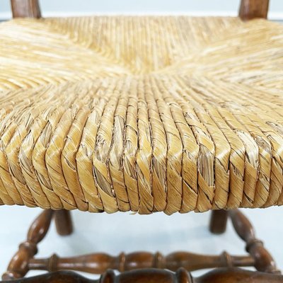 Italian Wooden and Straw Chairs, Late 1800s, Set of 6-GDD-1135891