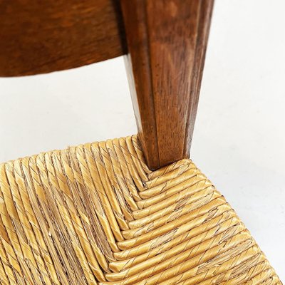 Italian Wooden and Straw Chairs, Late 1800s, Set of 6-GDD-1135891