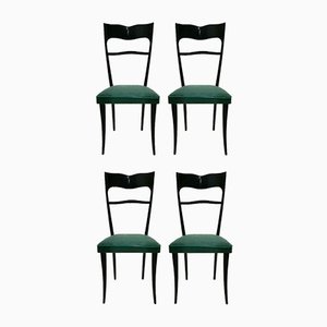 Italian Wooden Dining Chairs, 1960s, Set of 4-FIP-809934