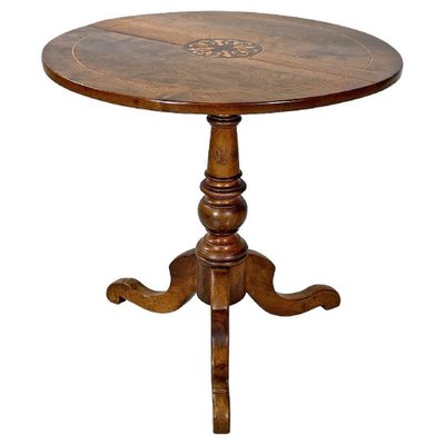 Italian Wooden Dining Table with Floral Damask Decoration, 1850s-GDD-1757582