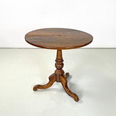 Italian Wooden Dining Table with Floral Damask Decoration, 1850s-GDD-1757582