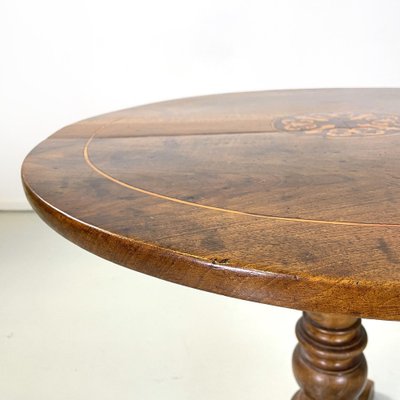 Italian Wooden Dining Table with Floral Damask Decoration, 1850s-GDD-1757582