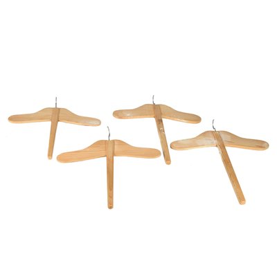 Italian Wooden Hangers, 1940s, Set of 4-RAQ-380656