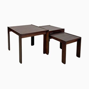 Italian Wooden Removable Coffee Tables by Afra and Tobia Scarpa for Cassina, 1965, Set of 3-GDD-1770754