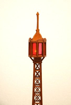 Italian Wooden Tour Eiffel Sculpture with Light, 1960s-HS-590222